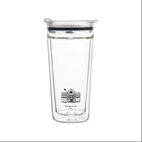 Gobelet à thé en verre transparent haute capacité 450 ml, bouteille d'eau froide pour jus, avec paille, pour le bureau, l'école