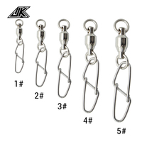 Jk HLBBS 304 Acier inoxydable robuste, fermoir pivotant à roulement à billes avec verrouillage, accessoires de pêche pour eau salée et eau douce