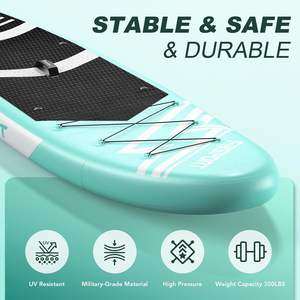 HiSea <span class=keywords><strong>FBS</strong></span> 11ft 335*84 * 15CM薄荷绿色中国定制批发冲浪桨立式充气桨板sup板 - Product Image 4