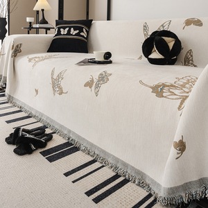 Chenille <b>Sofa</b> <b>Cover</b> Extra Large Full Coverage One Piece Butterfly Pattern Living Room Slipcover Machine Washable - Product Image 1