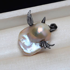 Handmade S925 Silver Baroque Piao Xiang Pendant Versatile Irregular Bead Empty <b>Tray</b> 3847 for DIY <b>Jewelry</b> Findings Components - Product Image 2