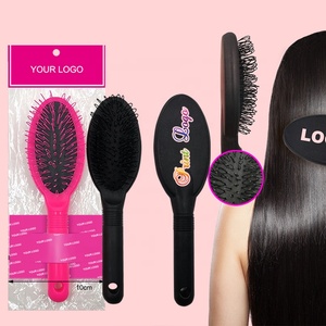 Outils de salon personnalisés avec logo, brosse à cheveux en noir mat et rose vif, brosse à cheveux à air comprimé, massage, lissage, extension de cheveux, brosse à <span class=keywords><strong>boucle</strong></span>, <span class=keywords><strong>peigne</strong></span> à cheveux - Product Image 1
