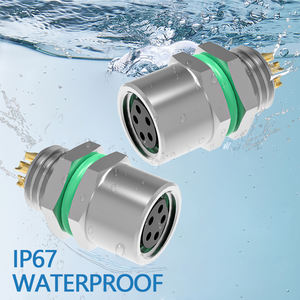 Thông tư nối 3A M8 B mã phía sau gắn chặt nữ bảng điều khiển gắn kết ổ cắm 5 pin IP67 chống thấm nước hàn đựng - Product Image 4