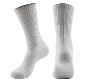 Wholesale 100% Cotton Athletic Crew <b>Socks</b> Custom Logo Knitted Sport <b>Socks</b> <b>Gym</b> Outdoor Spring Sports Bottom Logo Cuff Logo - Product Image 2