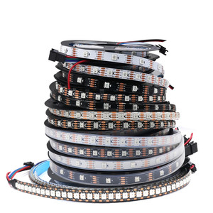 DC12V WS2815 5050RGB LEDストリップ5mロール30 60 144 LED 1メートルあたりブラックホワイトPCB IP30 IP65 IP67個別にアドレス可能なスマート - Product Image 1