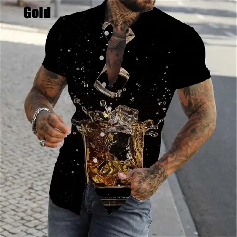 पुरुषों के लिए नई फैशन समर बीच शर्ट 3डी प्रिंट बीयर ग्राफिक शर्ट कैजुअल हॉलिडे हवाईयन टी शर्ट स्ट्रीटवियर पुरुषों के कपड़े