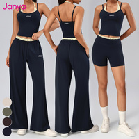 Комплект для йоги Janya Polka Dot Color Block из 2 предметов: топ с завязками на шее и спортивные брюки с высокой талией, спандекс/нейлон, для фитнеса и тренировок
