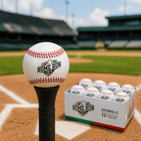 Balle de baseball personnalisée de haute qualité avec logo, en cuir de vachette PU de qualité A, 100 % laine, enroulée à la main, 9 pouces, pour droitiers et gauchers