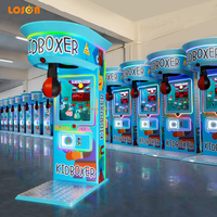 Machine de boxe d'arcade à pièces pour enfants, en métal et fibre de verre, avec fonction de punch sportif, de jeu de chance, de distribution de cadeaux et de récompenses