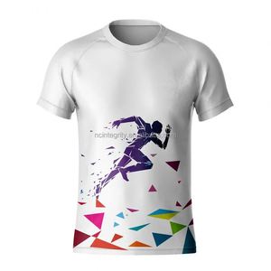 Camisetas Deportivas de Poliéster Ecológicas para Hombre, Corte Regular, Impresión Personalizada OEM, Secado Rápido, Serigrafía, Camiseta para Correr, Maratón - Product Image 3
