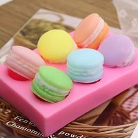 Moule en silicone 3D pour macaron hamburger, gâteau fondant, décoration de cupcake, pâte de gomme à mâcher, bonbons au chocolat