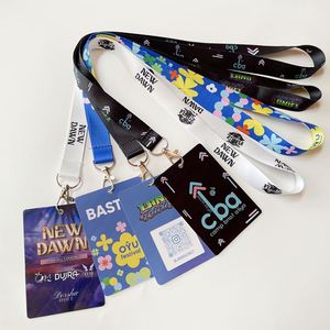 Whole Sale High Quality Plain <b>Lanyard</b> Solid Color in Stock Promotional Gift Custom logo Recycled <b>Polyester</b> <b>Lanyard</b> - Product Image 1