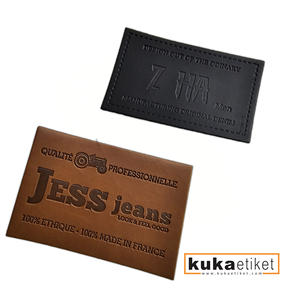 Étiquettes de vêtements personnalisées en cuir PU de haute qualité, technologie de marquage à chaud, logo personnalisé, étiquettes de marque de vêtements, lavables, couleurs personnalisées - Product Image 5