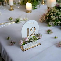 Numéro de table de mariage Hotals réception de mariage feuilles acryliques numéro de table de mariage signe acrylique numéros de table imprimés en or