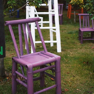 Bamboo Garden Set 95x45x45 Cm Asian Style Outdoor Furniture For Courtyard Leisure Seating - Product Image 3