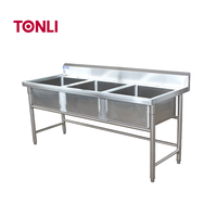 Équipement de restauration : Évier de cuisine professionnel en acier inoxydable 201/304, table avec étagère, rectangulaire, cuve simple, revêtement anti-graffiti