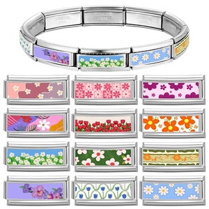 Wholesale Italian Charm Cute Custom 2cm Long Size Italian Charm Bracelet Stainless Steel Bracelet Fashion <b>Jewelry</b> Making Gifts - Product Image 1