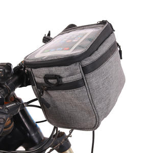 Bolsa delantera para bicicleta, bolsa gris impermeable para manillar, para bicicleta de montaña y carretera, con forro interior, capacidad de 1L - Product Image 1