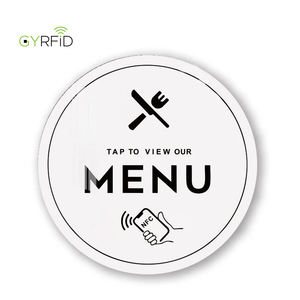 Logotipo de impresión personalizado NFC toque para ver el menú digital Google Review Stand restaurante acrílico NFC menú Mesa pegatina - Product Image 2