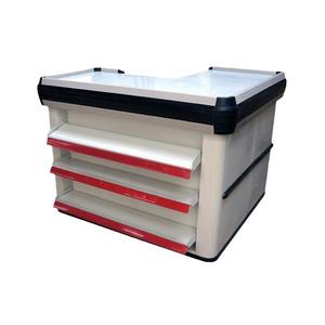 Acier inoxydable d'équipement de <span class=keywords><strong>comptoir</strong></span> de caisse de caisse de coin de caissier de supermarché de dépanneur de Leke - Product Image 1