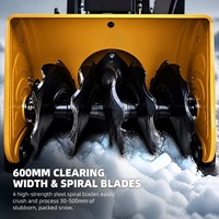 Robot souffleur de neige télécommandé sur chenilles, autonome, autopropulsé, hybride essence-électrique, pour l'élimination de la neige sur les fermes et ranchs