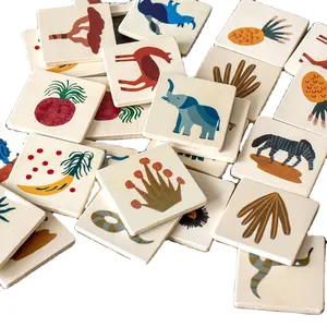 Madera Montessori educación de la primera infancia juegos de cartas de animales para niños ejercicio pensamiento y habilidades lógicas tablero de memoria