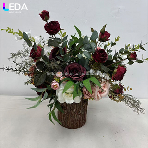 LEDA Wedding Table Centerpieces Supplies Wholesale Luxury Silk Red Rose <b>Artificial</b> <b>Flower</b> Ball - Product Image 1