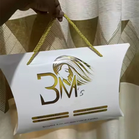 Kleine Menge Benutzer definiertes Logo Haar kissen boxen Seidenband Schnur griff Bündel Perücke Verpackung Geschenk bündel Verlängerung verpackung