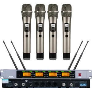 MiCWL ew400 G4 dijital kablosuz 4 kanal mikrofon sistemi KTV ev DJ Karaoke mikrofonlar setleri 4 el 4 kulaklık