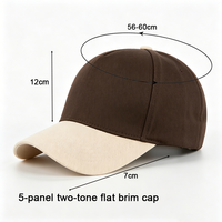 Casquettes de baseball à 5 panneaux bicolores personnalisables avec logos brodés – Casquettes Dad Hat bicolores en gros