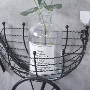 Cesta de flores montada en la pared de arte del hierro, <span class=keywords><strong>maceta</strong></span> colgante de pared de estilo de bicicleta, soporte de <span class=keywords><strong>maceta</strong></span> de hierro de Metal para jardín, fiesta de boda - Product Image 4
