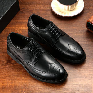 Zapatos Derby de Cuero Genuino de Italia Estilo Vintage para Hombre con Diseño Brogue Parte Superior Casual Plantilla de EVA Impermeables para Negocios Fiestas y Uso Diario - Product Image 3
