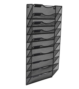 Wall <b>File</b> Organizer 10 Tier Hanging <b>File</b> Folder Organizer Vertical Mesh Metal Door/Wall Mount Hanging <b>File</b> Holder - Product Image 2