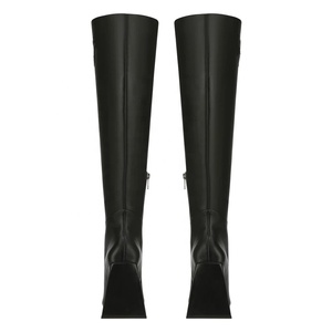 Botas de tacón grueso de diseño único para mujer, negras, hasta la rodilla, con punta, estilo espejo, calzado de moda, ajustado, para montar a caballo - Product Image 5