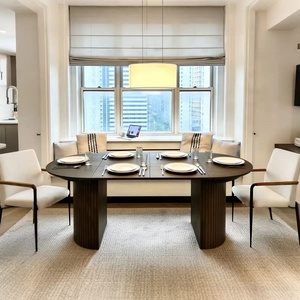 Tavolo da Pranzo in <span class=keywords><strong>Legno</strong></span> Massello di <span class=keywords><strong>Noce</strong></span> di Qualità Superiore, Personalizzabile, con Bordo Naturale, Espandibile, per Ristoranti - Product Image 4