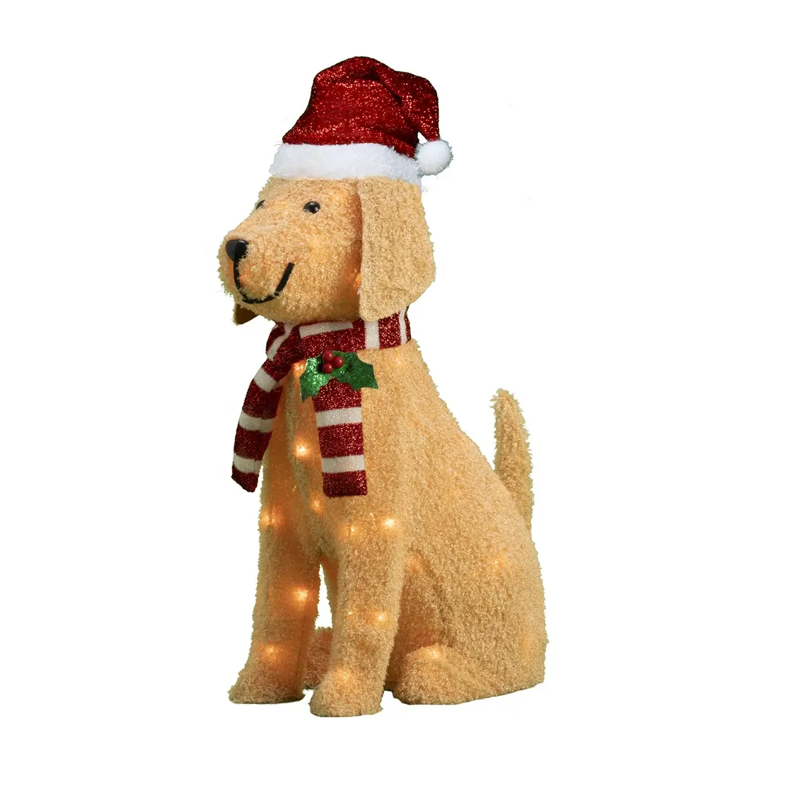 Водонепроницаемая Рождественская декоративная подсветка для домашнего декора в виде сидячей собаки 28 дюймов 50 л