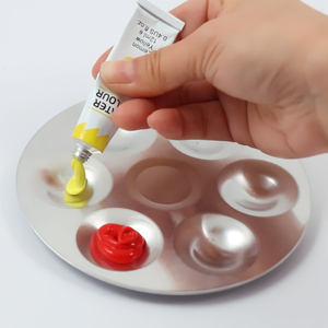 <span class=keywords><strong>Palette</strong></span> de mélange en métal FOSKA, forme rectangulaire arrondie, 6 compartiments, résistante à la rouille, pour <span class=keywords><strong>aquarelle</strong></span>, gouache, huile ou peintures acryliques - Product Image 4