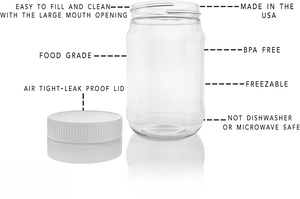 Petits pots d'emballage pour beurre de cacahuète, contenants alimentaires ronds transparents en PET avec couvercles à vis pour beurres de noix, pour usine - Product Image 4