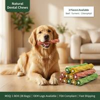 Bâtonnets croustillants fourrés pour chiens, saveur poulet, friandises dentaires pour chiens