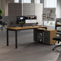 Meuble de bureau convertible moderne et simple en bois, poste de travail pour 2 à 6 personnes, panneau avec support en acier inoxydable, idéal pour la maison et le bureau.
