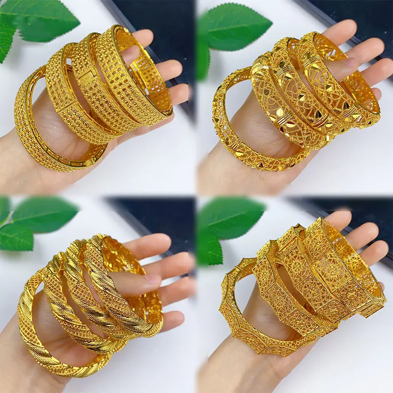 24 Karat Dubai vergoldete Armreifen Frauen mit Modeschmuck Armband und Armreif