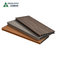 Planches de terrasse en WPC anti-UV lisses, co-extrusion, terrasse composite extérieure personnalisable