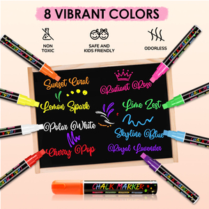 Marqueurs à <span class=keywords><strong>craie</strong></span> liquide MagiArt 10mm effaçables au <span class=keywords><strong>pastel</strong></span> Marqueur effaçable à <span class=keywords><strong>sec</strong></span> au néon pour tableau blanc - Product Image 4