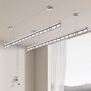 Balcony adjustable metal hand cranked top mounted fixed cooling double/triple pole lifting clothes <b>rack</b> - Product Image 4