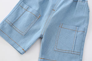 Conjunto Deportivo Escolar de Algodón para Niños y Hombres de Shanghái, Incluye Camisa con Rayas y Pantalón de Mezclilla - Product Image 5