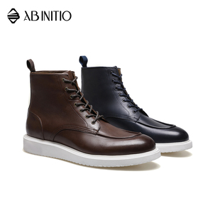 Bottes en cuir marron à plateforme et à cheville <span class=keywords><strong>haute</strong></span>, style décontracté pour hommes - Product Image 6