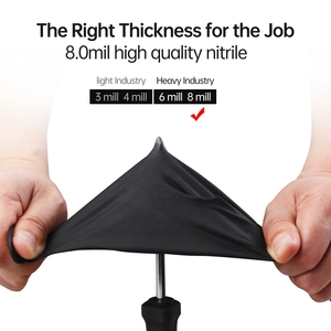 XINGYU الثقيلة جميلة مقاومة للانزلاق السلامة قفازات النتريل السوداء النقية قفازات النتريل مريحة مقاومة للماء من الحبوب الماسية - Product Image 3