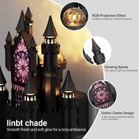 Veilleuse LED LOHAS RGB en forme de château d'église, à changement de couleur, avec lentille diamant, à brancher sur prise murale, décorative 3D pour chambre et salon