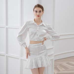 Conjunto <span class=keywords><strong>de</strong></span> <span class=keywords><strong>Falda</strong></span> Elegante <span class=keywords><strong>de</strong></span> Alta Gama para Mujer, <span class=keywords><strong>Blusa</strong></span> <span class=keywords><strong>de</strong></span> Manga Larga <span class=keywords><strong>de</strong></span> Satén, Traje <span class=keywords><strong>de</strong></span> Dos Piezas - Product Image 2