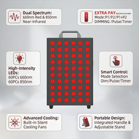 Panneau de luminothérapie rouge à double puce LED infrarouge avec contrôle par minuterie 630nm 850nm Photon Lumière Rouge pour la maison